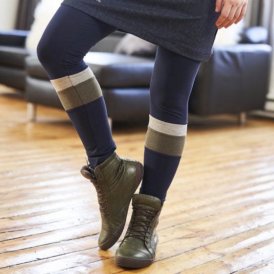 Navy blue and khaki ''Frimas'' legging