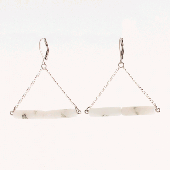 Lotus marble earrings