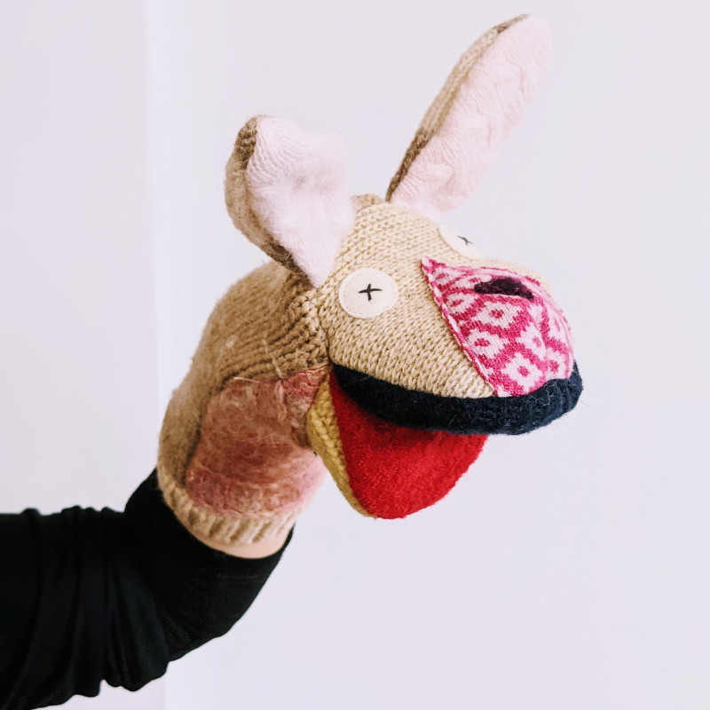 Bunny Sock Hand Puppet : Cate and Levi