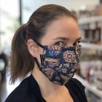 Masque de protection de fabrication artisanale réversible et unisexe pour adultes-Masq adul cerise-paisle