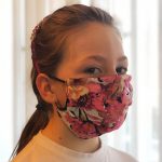 Masque de protection de fabrication artisanale réversible pour enfants-masq enf Chats/floral