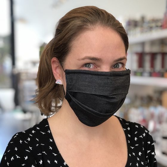 Masque de protection de fabrication artisanale réversible, taille unique et unisexe-Masq de no de bl