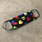 Masque de protection de fabrication artisanale réversible pour enfants-Masq enf coeur / fraise