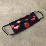 Masque de protection de fabrication artisanale réversible pour enfants-Masq enf coeur / fraise