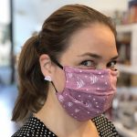 Masque de protection de fabrication artisanale réversible et unisexe pour adultes-Masq adul poissons rose-denim