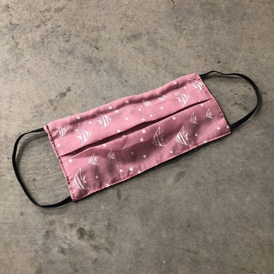 Masque de protection de fabrication artisanale réversible et unisexe pour adultes-Masq adul poissons rose-denim