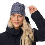 Tuque Mia Livia bleu nuit et blanc