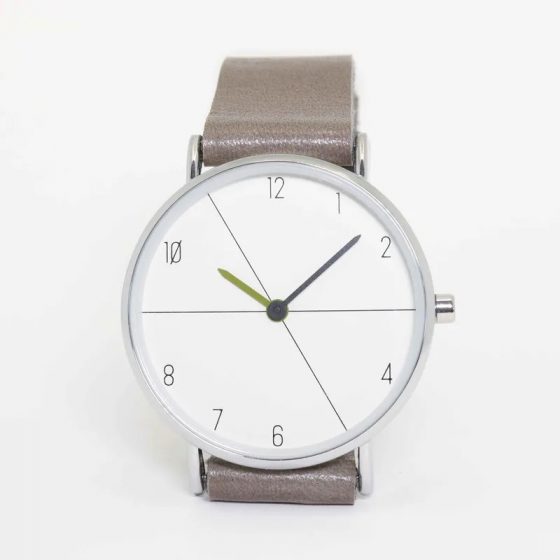 Montre pour femme en cuir recyclé gris