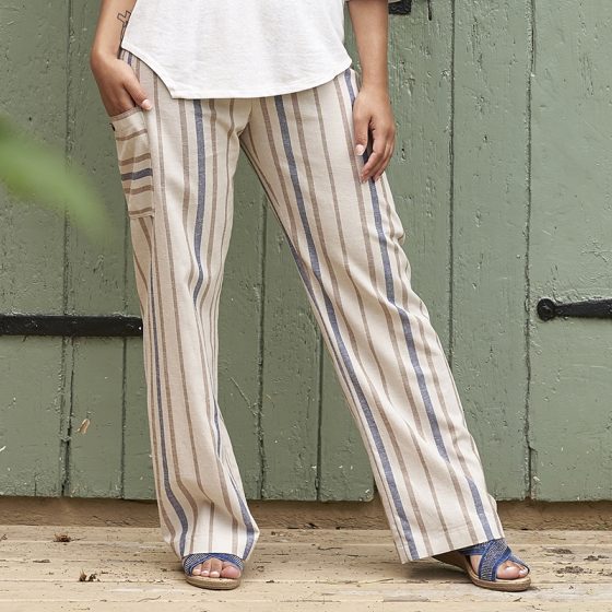 Natural striped ''Détente'' pants