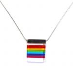 Pendentif Daly square arc-en-ciel