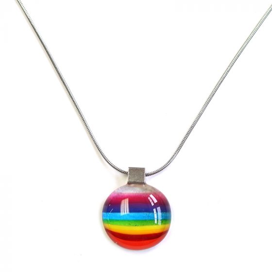 Pendentif médaillon arc-en-ciel