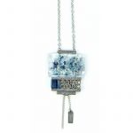 Pendentif sautoir vintage bleu