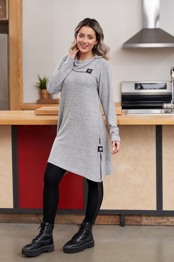 Light grey ''tempête'' tunic-dress