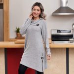 Light grey ''tempête'' tunic-dress