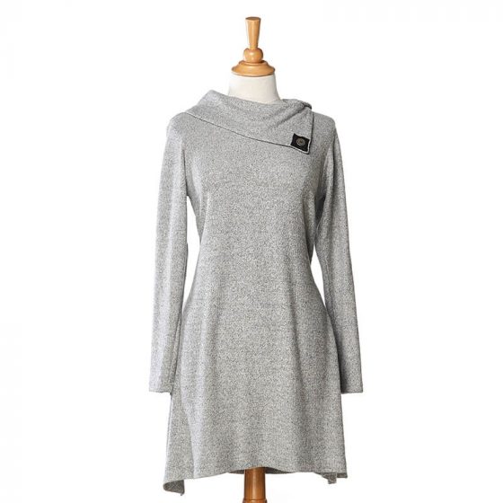 Light grey ''tempête'' tunic-dress