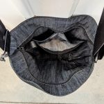 Sac tressé en ceintures d'auto recyclées poche devant noir et gris