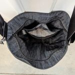 Sac tressé en ceintures d'auto recyclées noir et gris