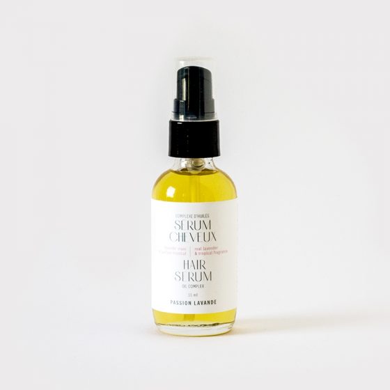 Complexe d'huiles sérum pour cheveux lavande et parfum tropical