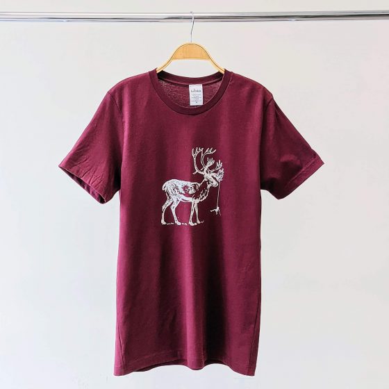 T-shirt Cerf grimpant bordeaux