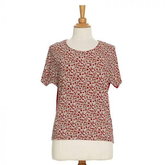 T-shirt Myosotis floral rouge