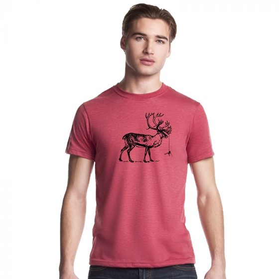 T-shirt Cerf grimpant bordeaux