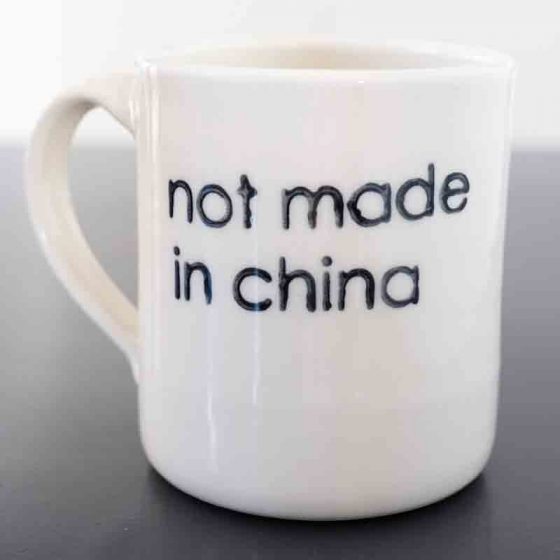 Tasse Not made in China carrée