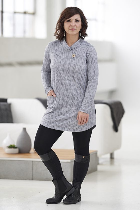 Light gray mesh tunic