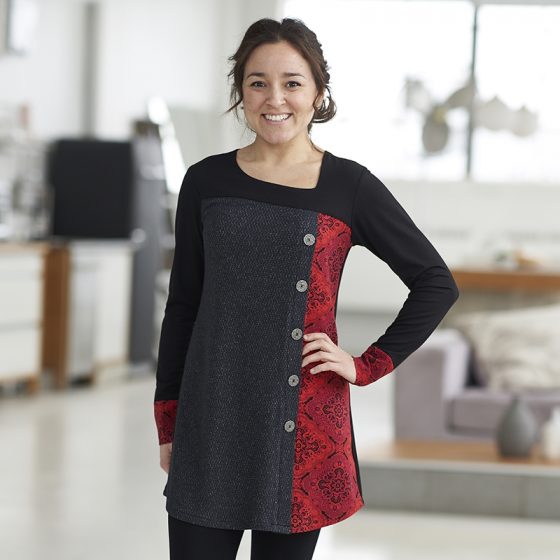 Black and red mandalas Copernic tunic