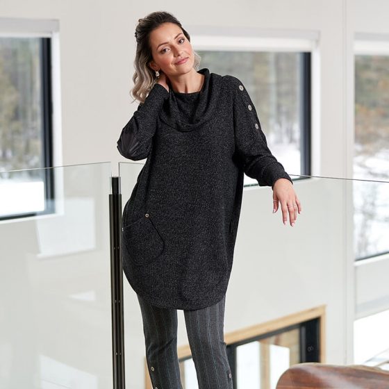 Coal cocooning tunic