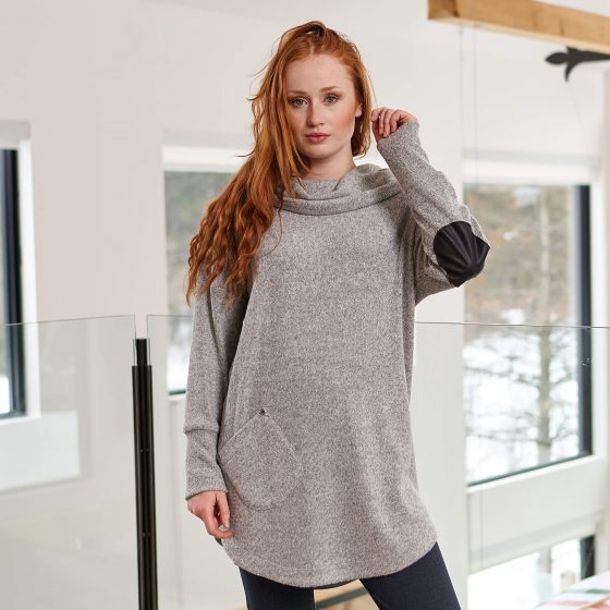 Light gray cocooning tunic