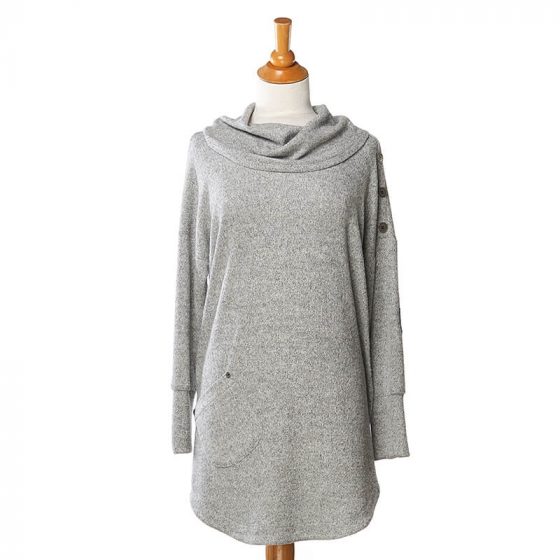 Light gray cocooning tunic