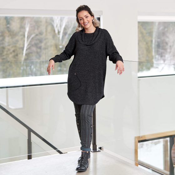 Coal cocooning tunic