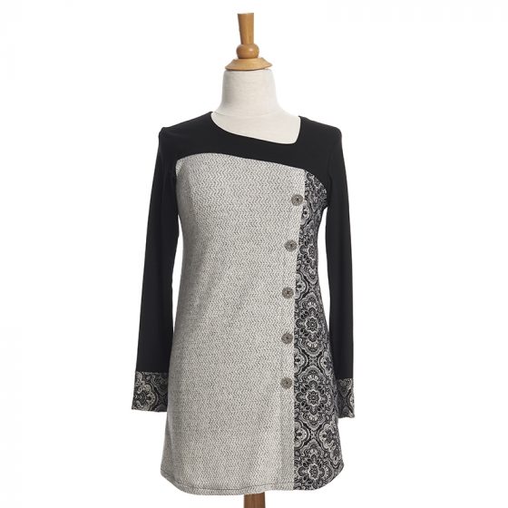 Black and white mandalas Copernic tunic