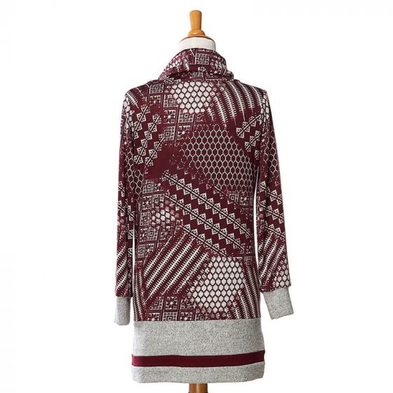 Burgundy ''nordique'' tunic