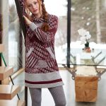 Burgundy ''nordique'' tunic