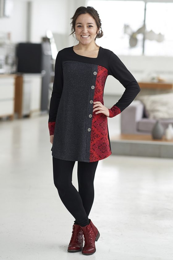 Black and red mandalas Copernic tunic