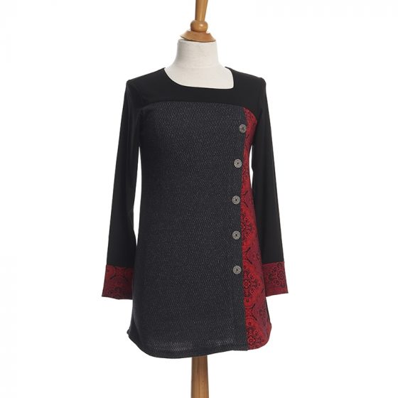 Black and red mandalas Copernic tunic