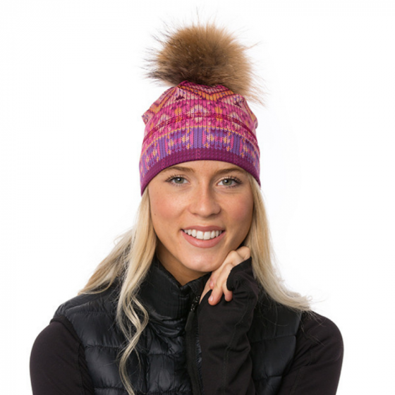 Tuque Sedona originale à pompon en fourrure recyclée