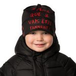 Tuque Je pense que je vais être tannant noir/rouge