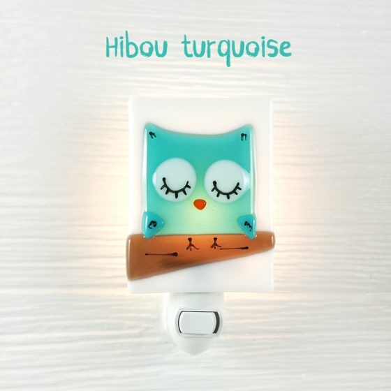 Veilleuse Hibou turquoise