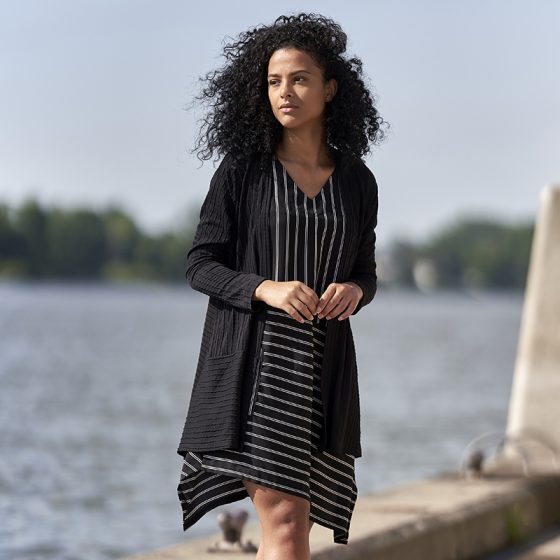 Robe gracieuse Rayé noir