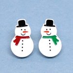 Boucles d'oreilles bonhomme de neige Rouge et vert