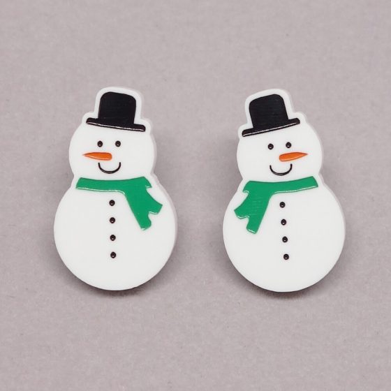 Boucles d'oreilles bonhomme de neige Vert