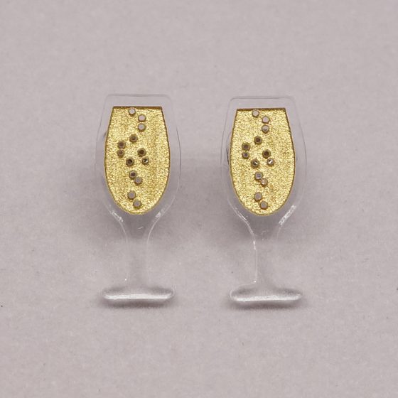 Boucle d'oreilles champagne coupes