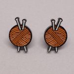 Boucles d'oreilles tricot orange