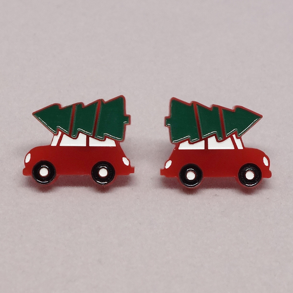 Boucles d'oreilles voiture sapin - Rien ne se perd, tout se crée