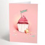 Carte de souhaits Rose cupcake