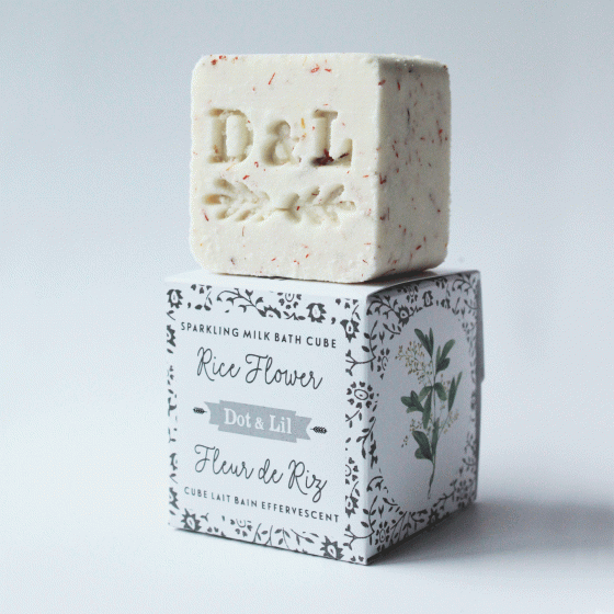 Cube de lait de bain effervescent Fleur de riz