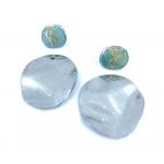 Boucles d'oreilles Bloom à porter de 2 façons aqua et or