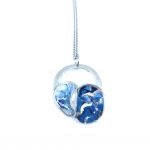 Pendentif bloom bleu et argent